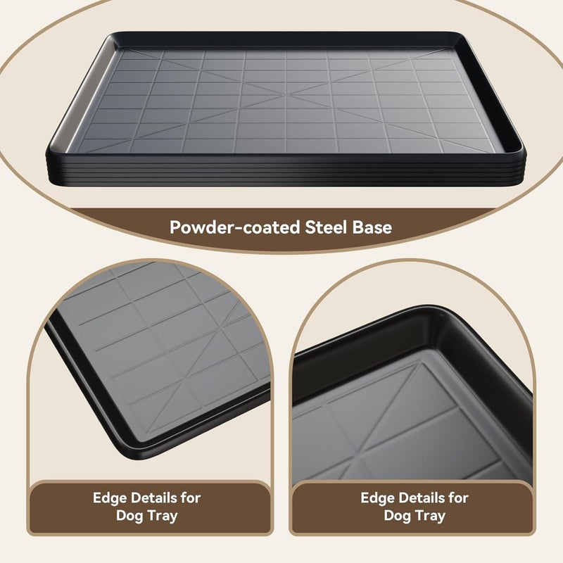 Holiwei 32" 2PC Dog Crate Tray Replacement fit for Metal Dog Crate Dog Cage Pans Plastic Tray - Image 4